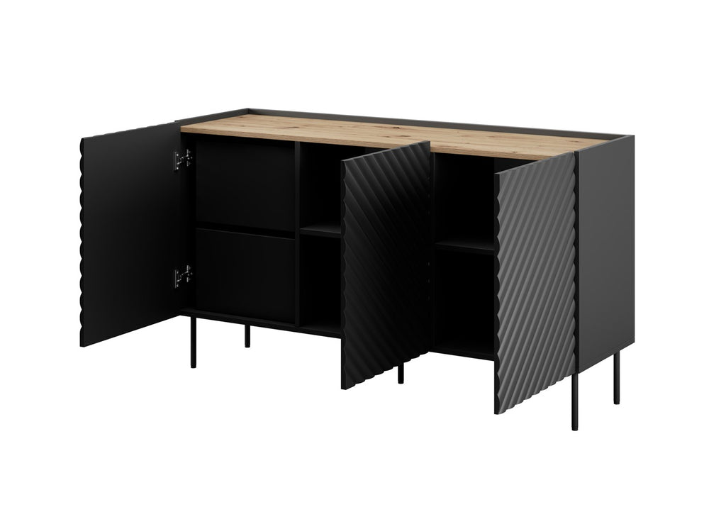 3D2SZ ONDA Chest of Drawers 150x45x85 Black