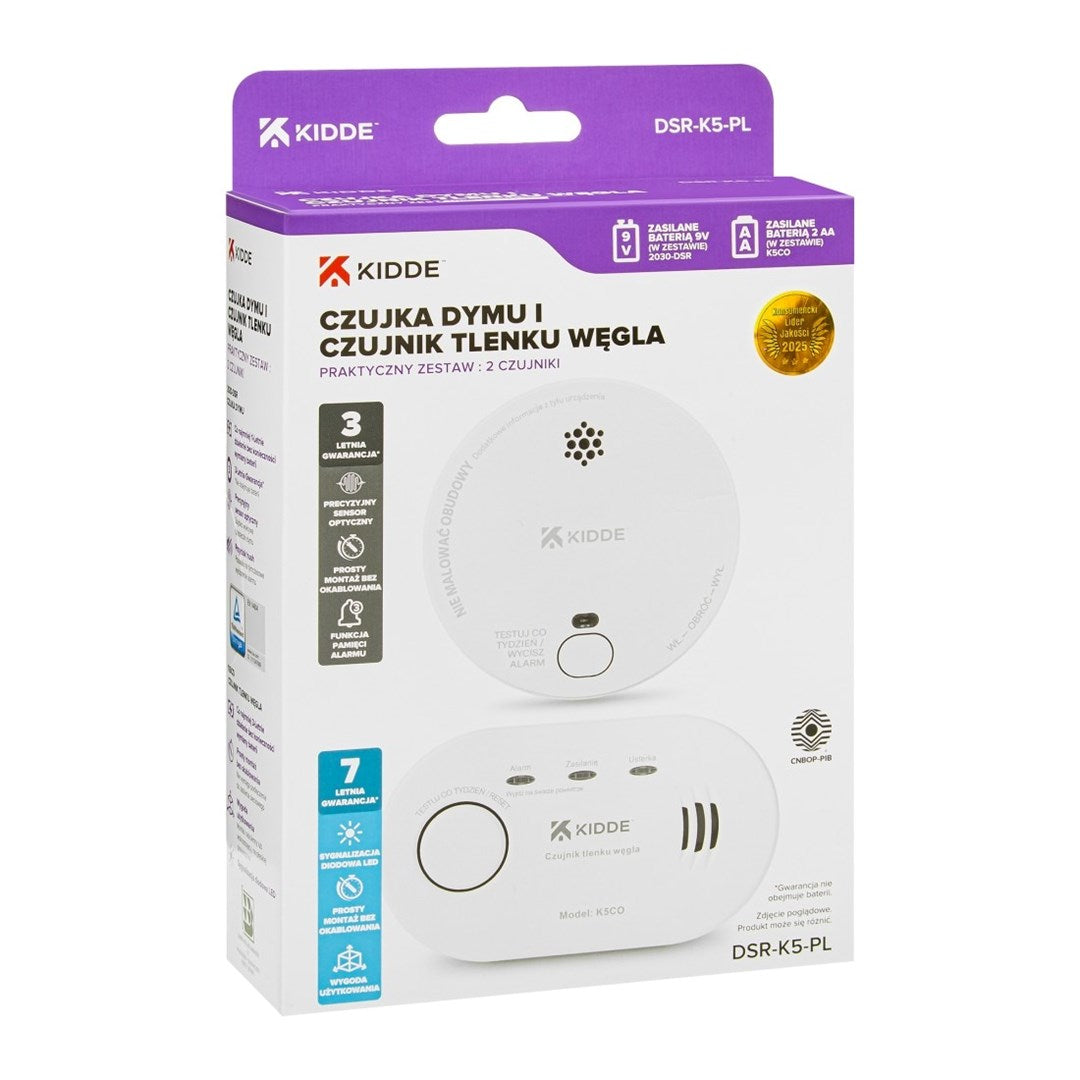 KIDDE Carbon Monoxide Detector K5CO + Smoke Detector 2030-DSR3