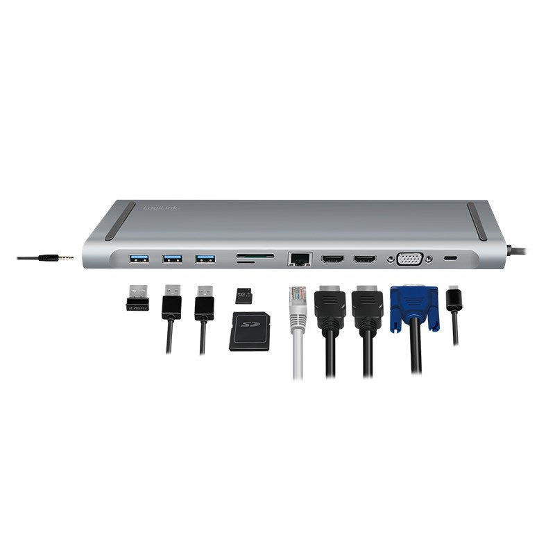 LogiLink UA0373 Notebook Docking Station - USB 3.2 Gen 1 Type-C - Aluminum