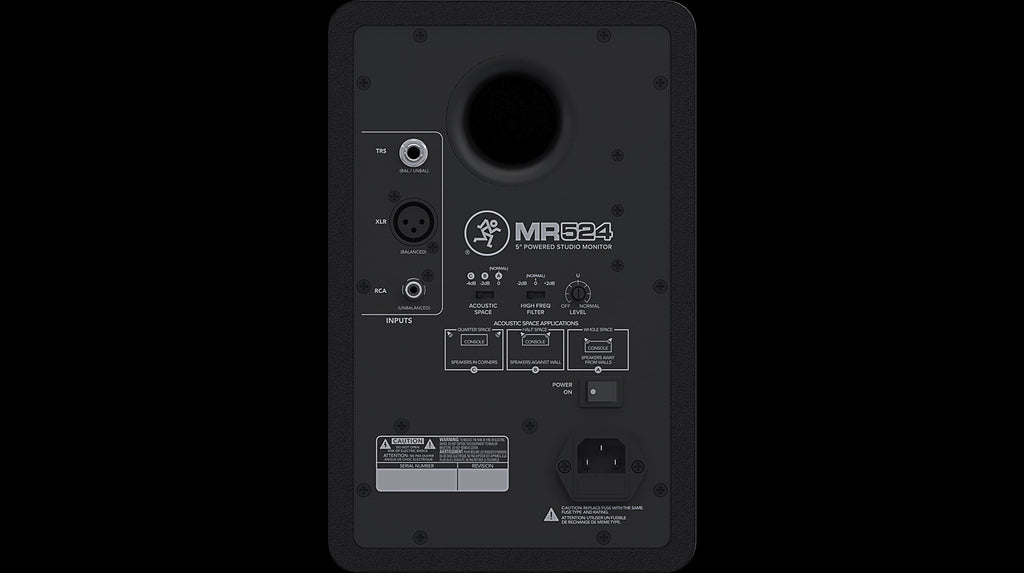 Mackie MR524 Active Speaker - 5'' Woofer - 30 W - Wired - XLR/6.3 mm/RCA - Black
