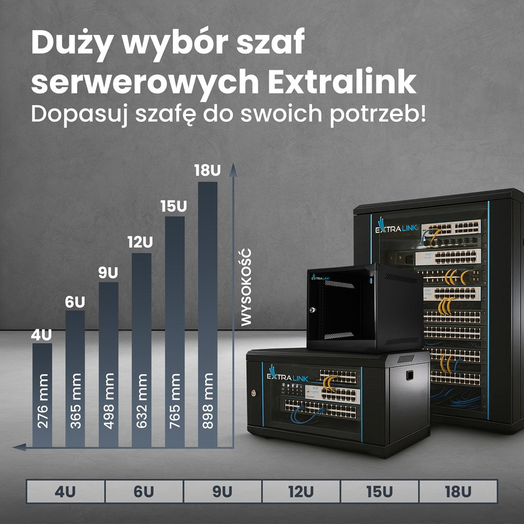 Extralink LITE Wall Mounted Rack Cabinet 6U Grey EX.28877