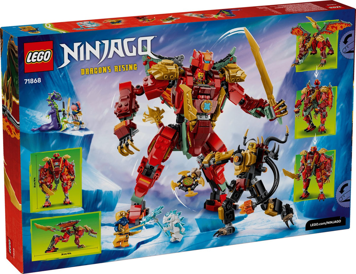 LEGO Building Blocks Wyldfyre's Transforming Dragon Mech Set 71868 - 821 Pieces, 6 Minifigures