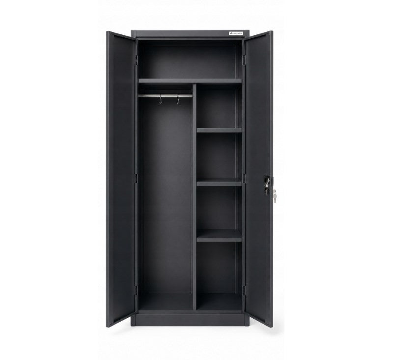 Iron Mate Wardrobe Saturn_7016 - Metal, 1850 mm Height, 900 mm Width, 450 mm Depth, Anthracite