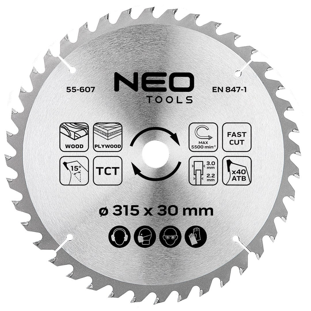 NEO TOOLS Tungsten Carbide Blade 315 x 30 mm 40 Teeth 55-607