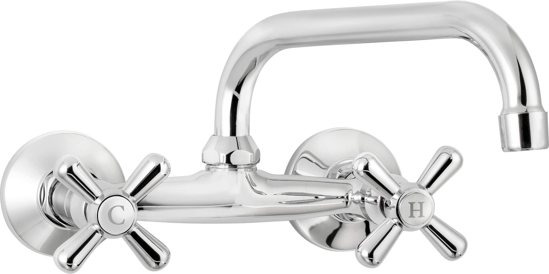 Wall-mounted washbasin mixer