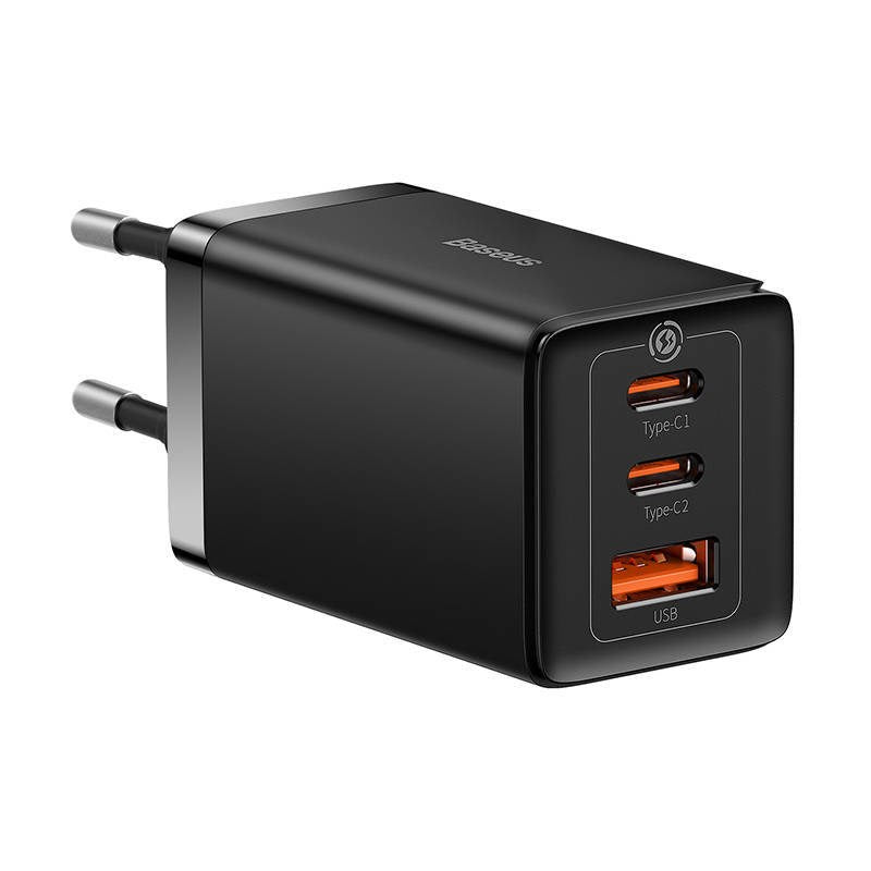 Baseus CCGP120201 Fast Charger 65W, 1x USB-A, 2x USB-C PD 3.0