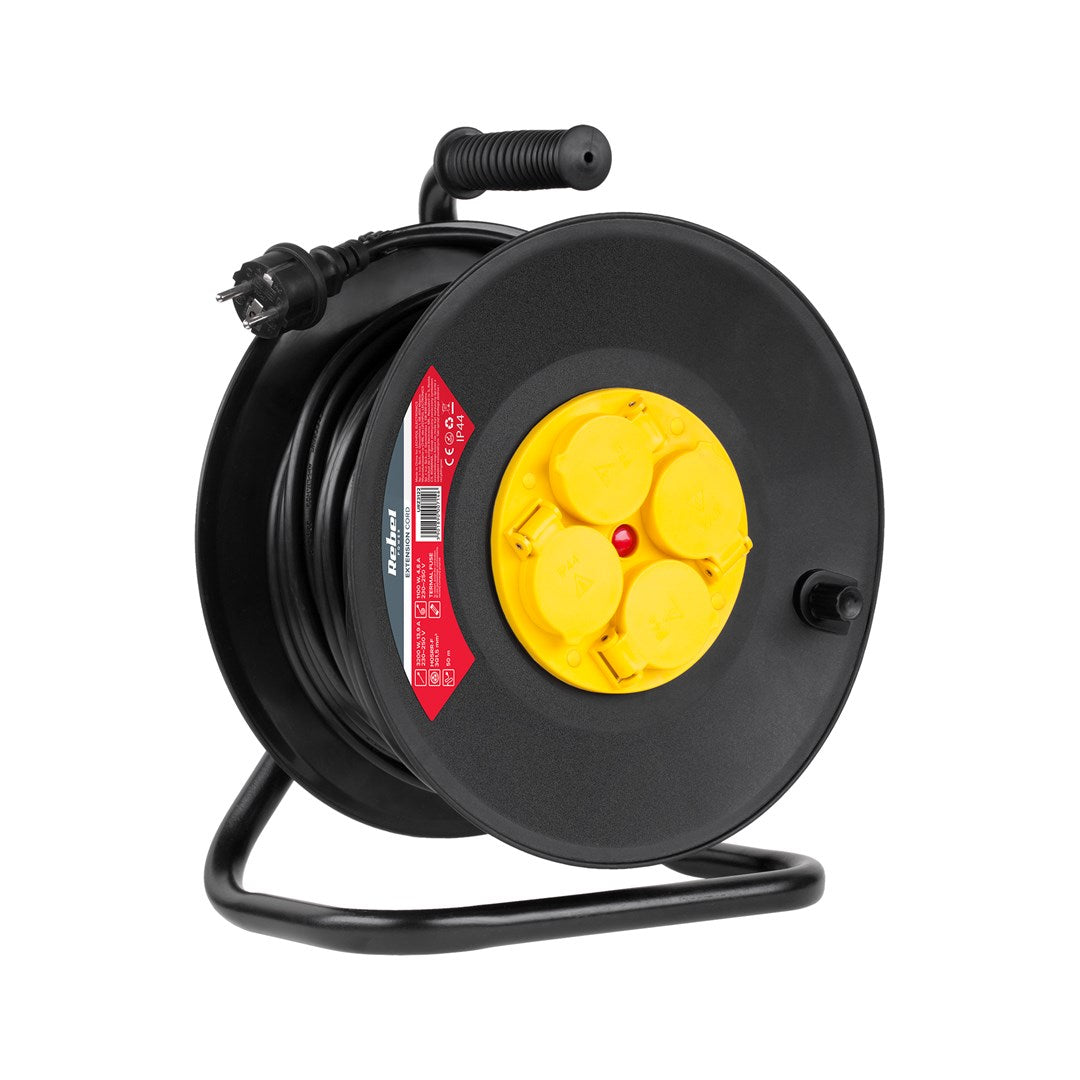 Rebel Extension Cord Drum 4 Outlets 50 m IP44 7300 g URZ3122