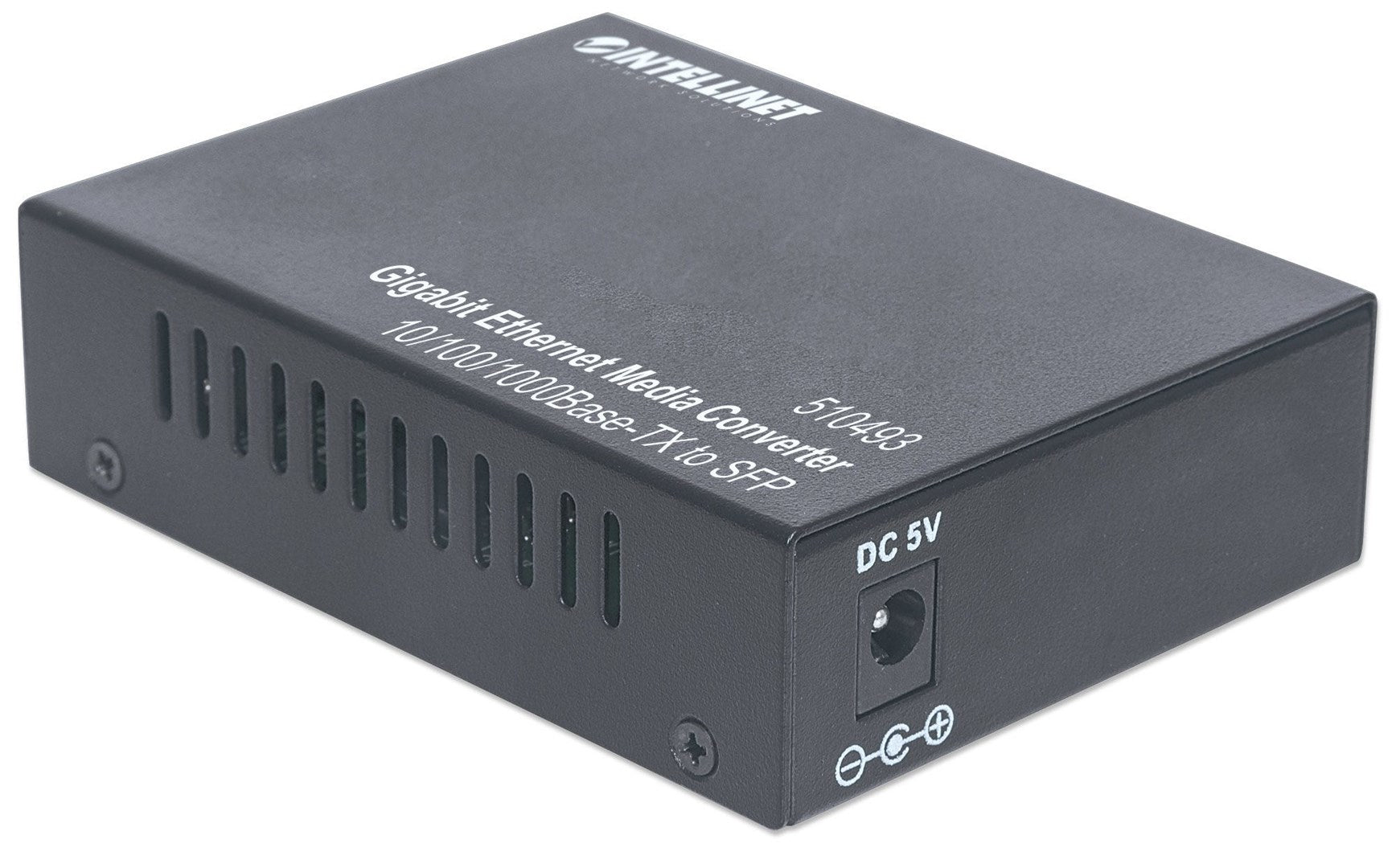 Intellinet Media Converter - Ethernet, Fast Ethernet, Gigabit Ethernet - RJ-45/ SFP (mini-GBIC) (510493) 10Base-T 100Base-TX 1000Base-T
