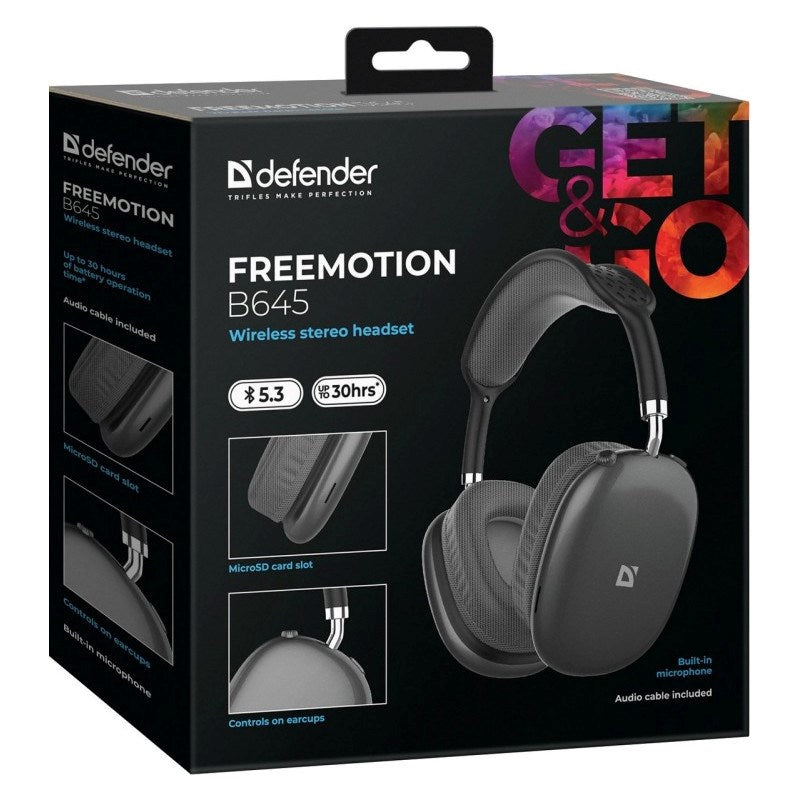 DEFENDER Bluetooth Headphones Freemotion B645 Black