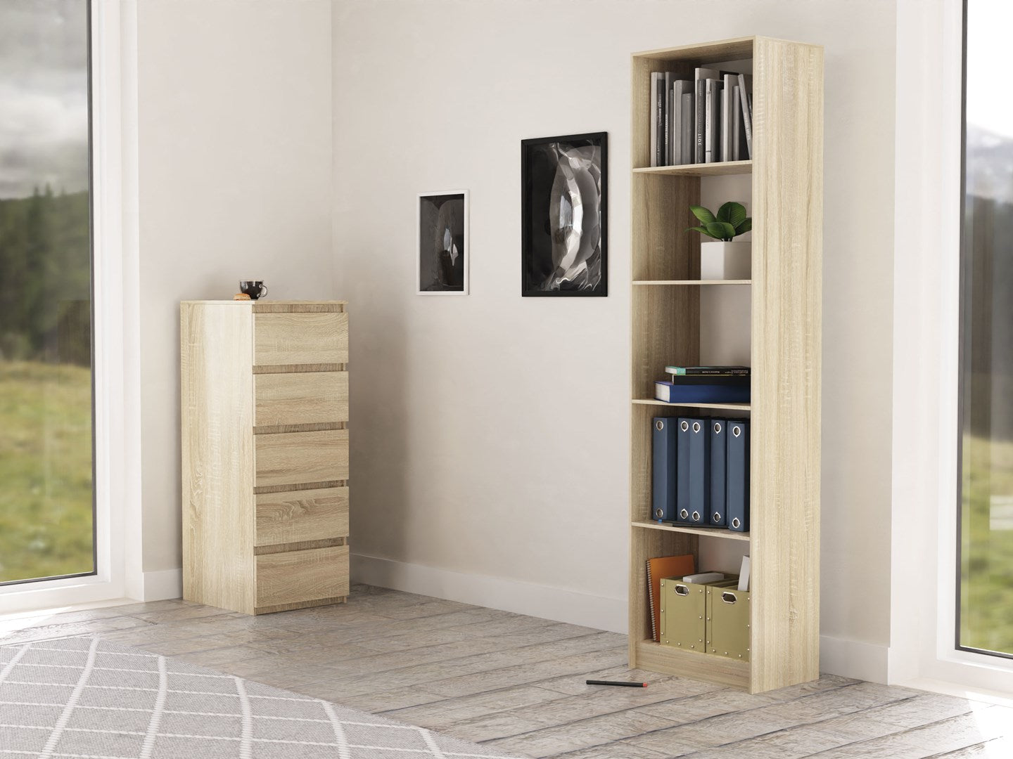 Topeshop R50 SONOMA Office Bookcase 50x181 cm