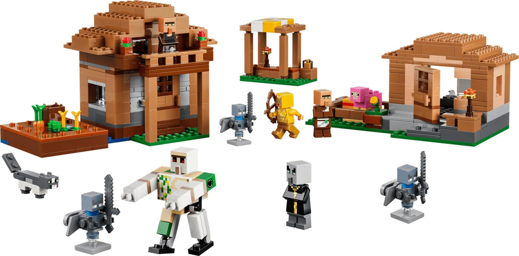 LEGO MINECRAFT Evoker Village Attack Building Kit 607 Elements for Ages 9+ Model 21596