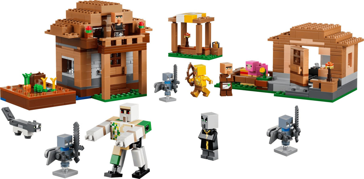 LEGO MINECRAFT Evoker Village Attack Building Kit 607 Elements for Ages 9+ Model 21596