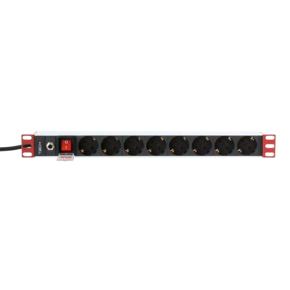 Techly Rack 19  Power Strip 8 Outlets Schuko Plug