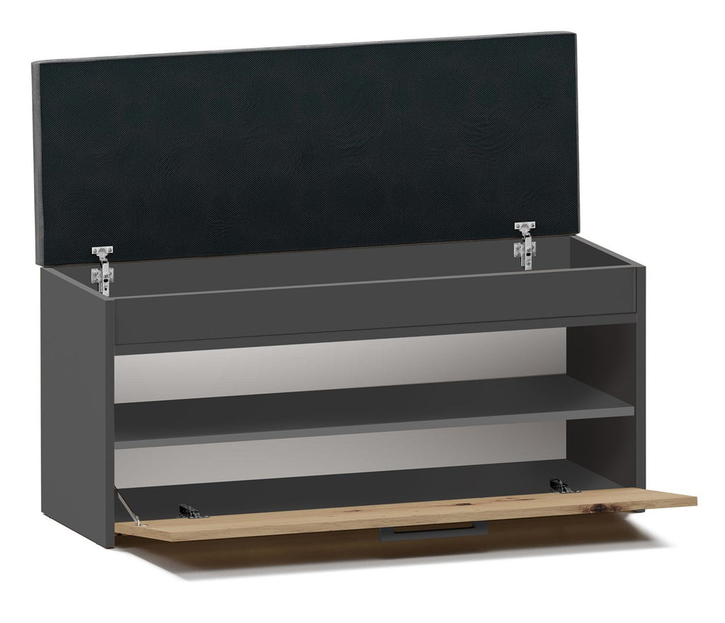 Topeshop PARMA SZAFKA ANT/ART shoe organizer Closed Anthracite  Oak