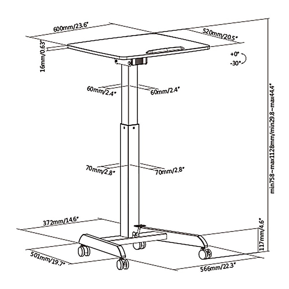 Maclean Laptop Table Height Adjustable Max Height 113 cm MC-892B