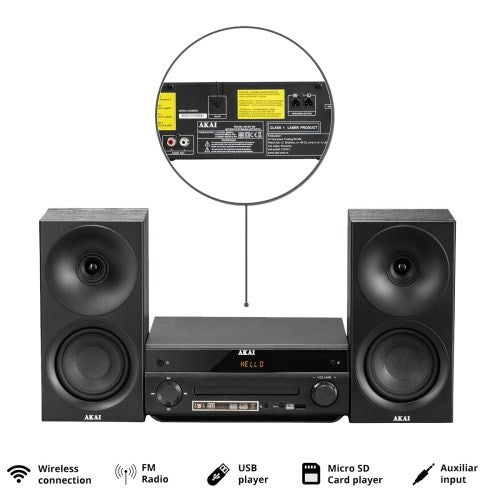AKAI AM-301B System 40W (2x20W) CD MP3 BT USB FM