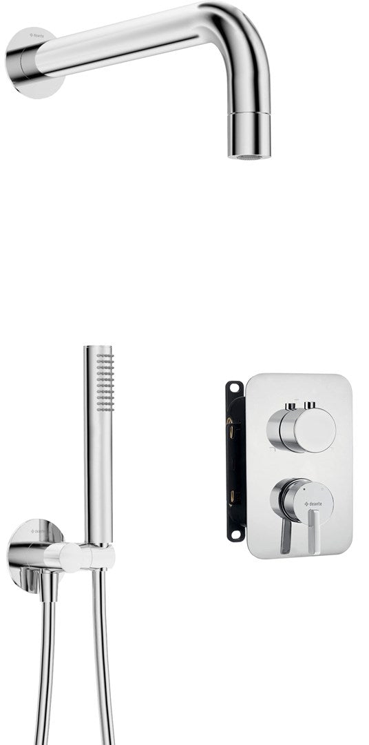 deante Concealed Shower Set with Mixer Box and Hand Shower 7350 g 200 mm Width BXYZ0QSM