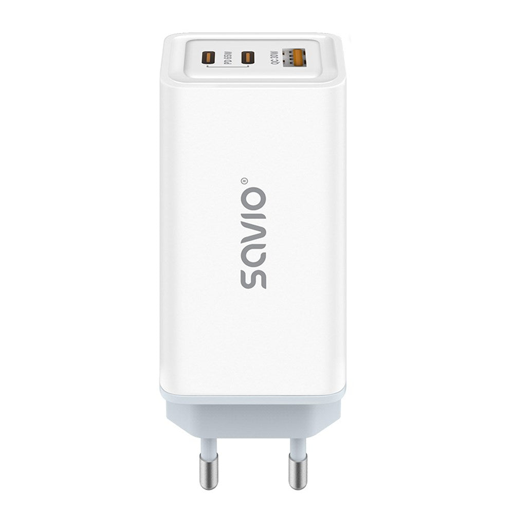 SAVIO LA-07 GaN 65W Mains Charger USB QC4.0+ PD 3.0 White