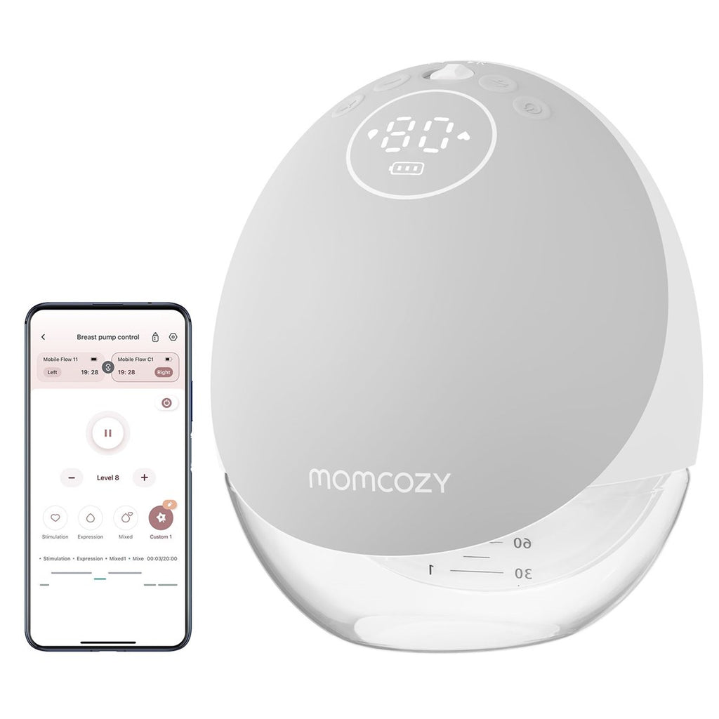 Momcozy M9 Breast pump with app control – Single set Gray