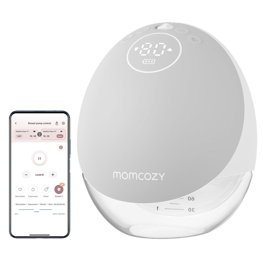 Momcozy M9 Breast pump with app control – Single set Gray
