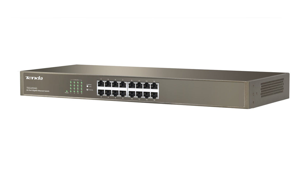 Tenda TEG1016G Unmanaged Gigabit Ethernet Network Switch 1U Blue