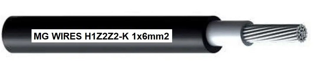 MG Photovoltaic Cable 1x6mm2, 0.6/1kV Black H1Z2Z2-K-6mm2 BK, 50 m