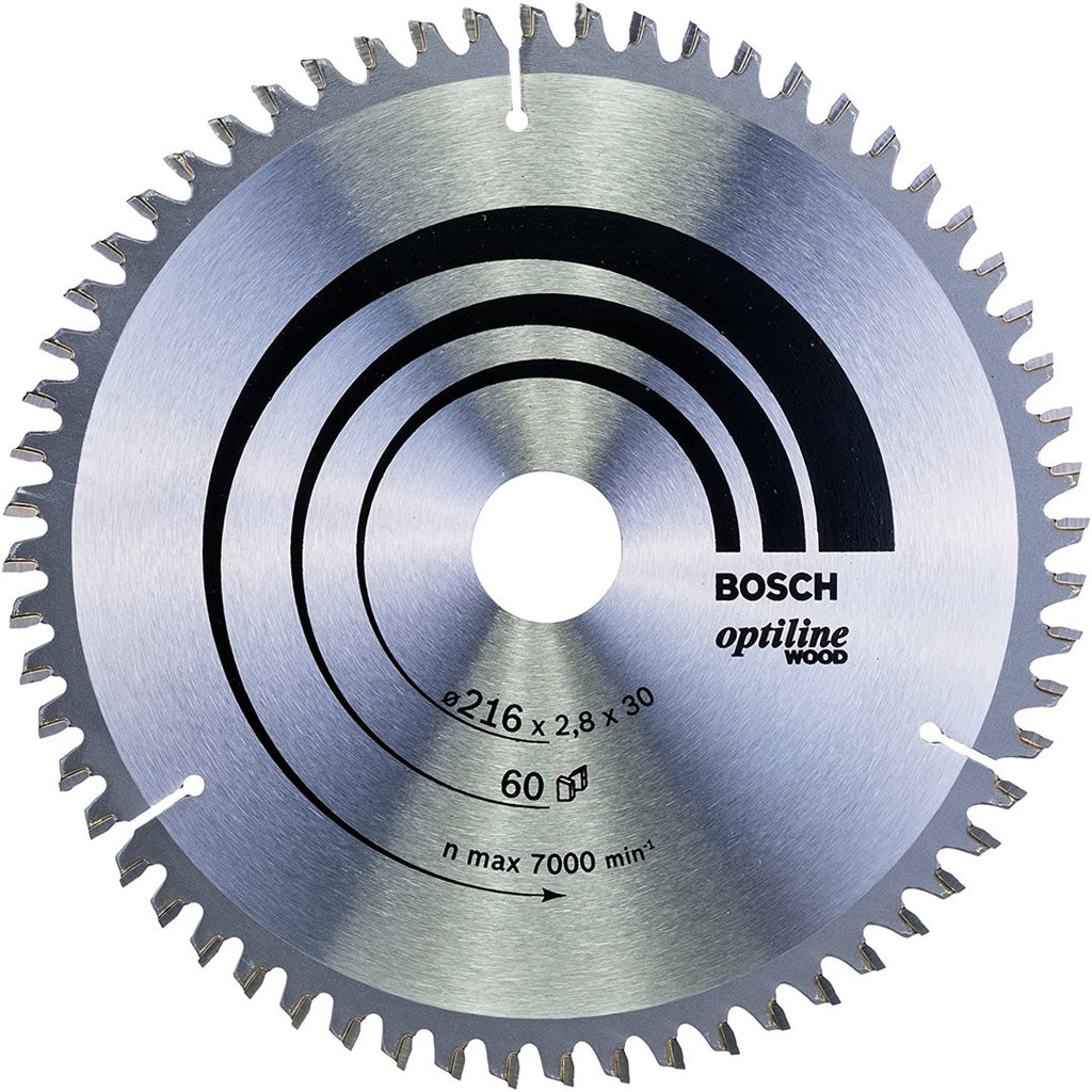 Bosch Optiline Wood Circular Saw Blade, 216 mm, 60 Teeth (2608640642)