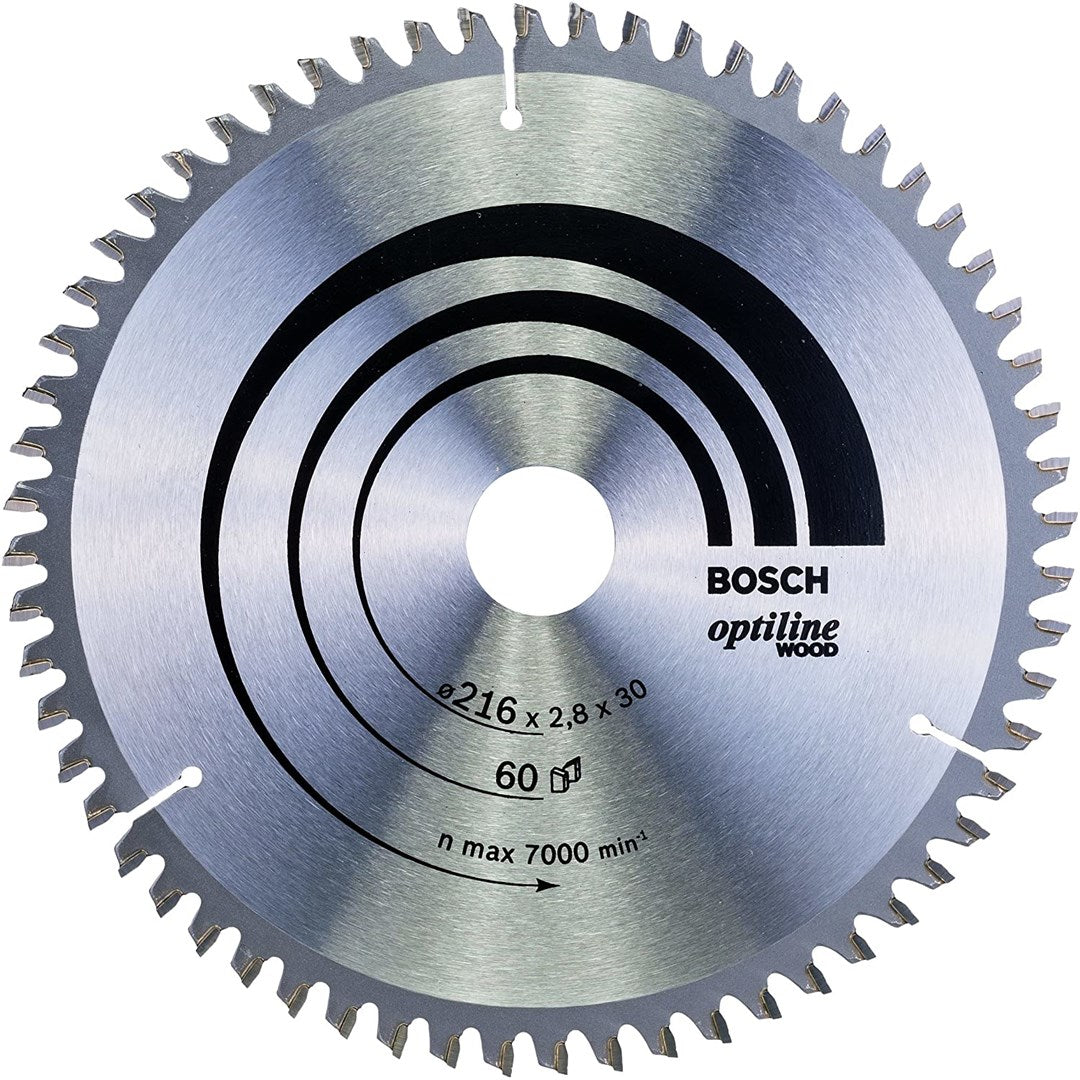 Bosch Optiline Wood Circular Saw Blade, 216 mm, 60 Teeth (2608640642)