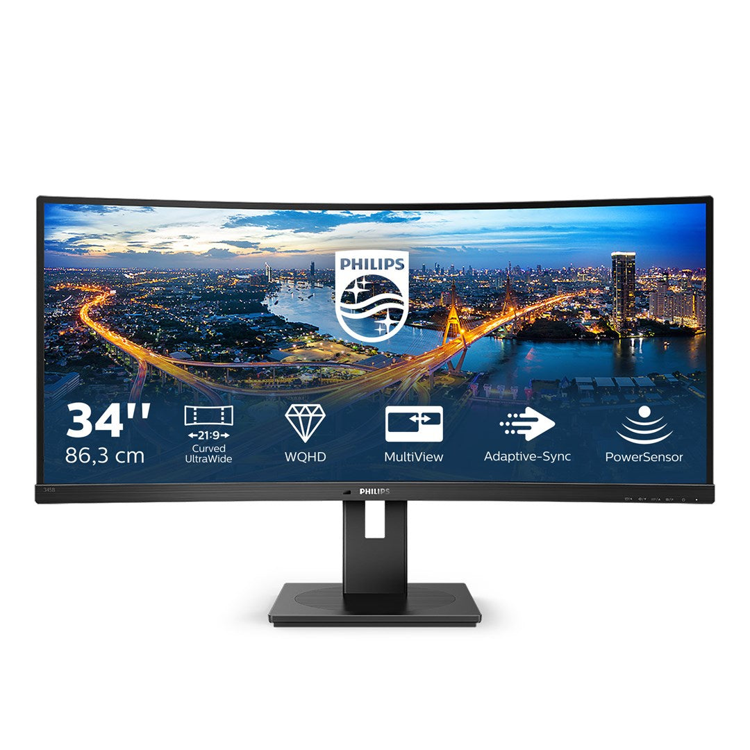 Philips Computer Monitor 34" Curved QHD 3440x1440 VA 345B1C/00