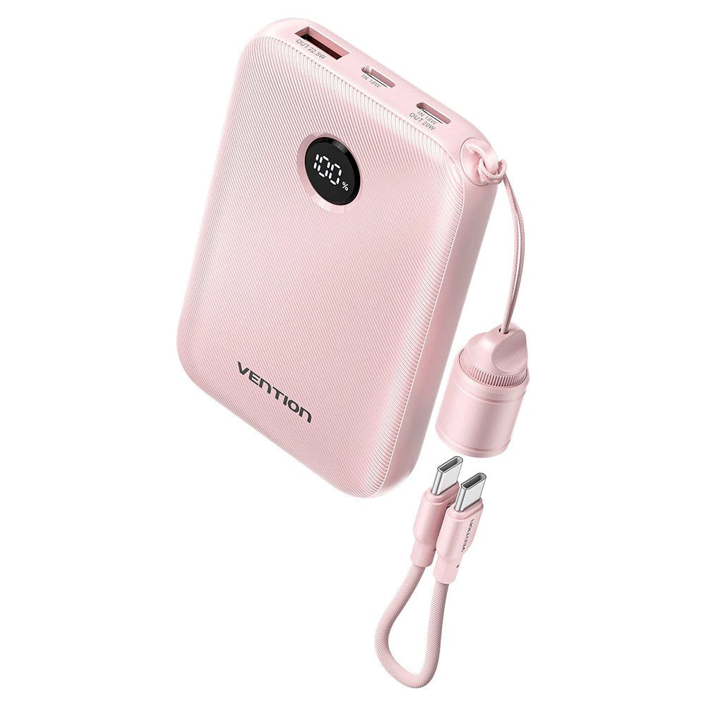 Vention Powerbank 10000mAh 2x USB-C 1x USB-A 22.5W Pink