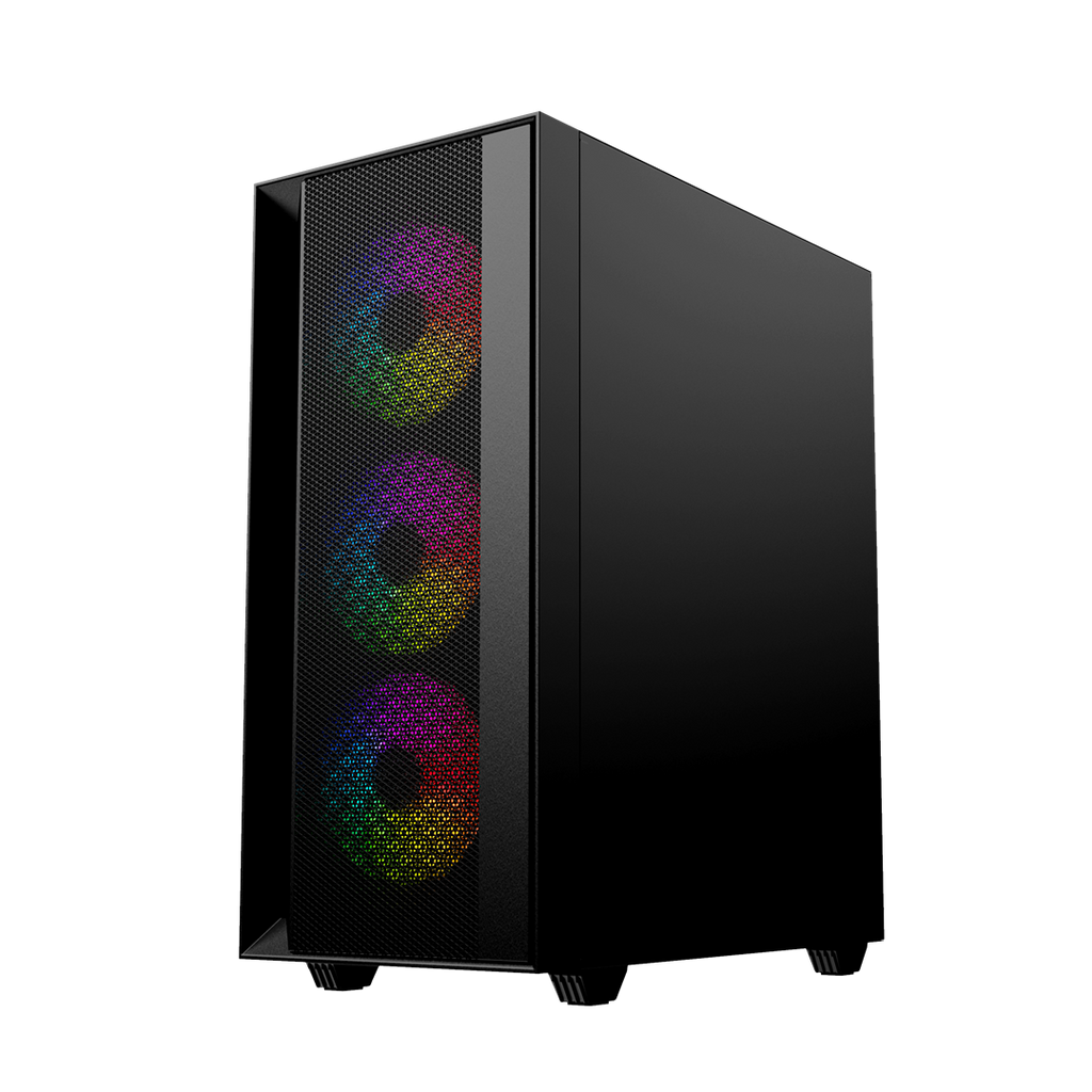 Gembird Fornax 4000 ARGB gaming ATX computer case  Midi Tower  backlight  Black