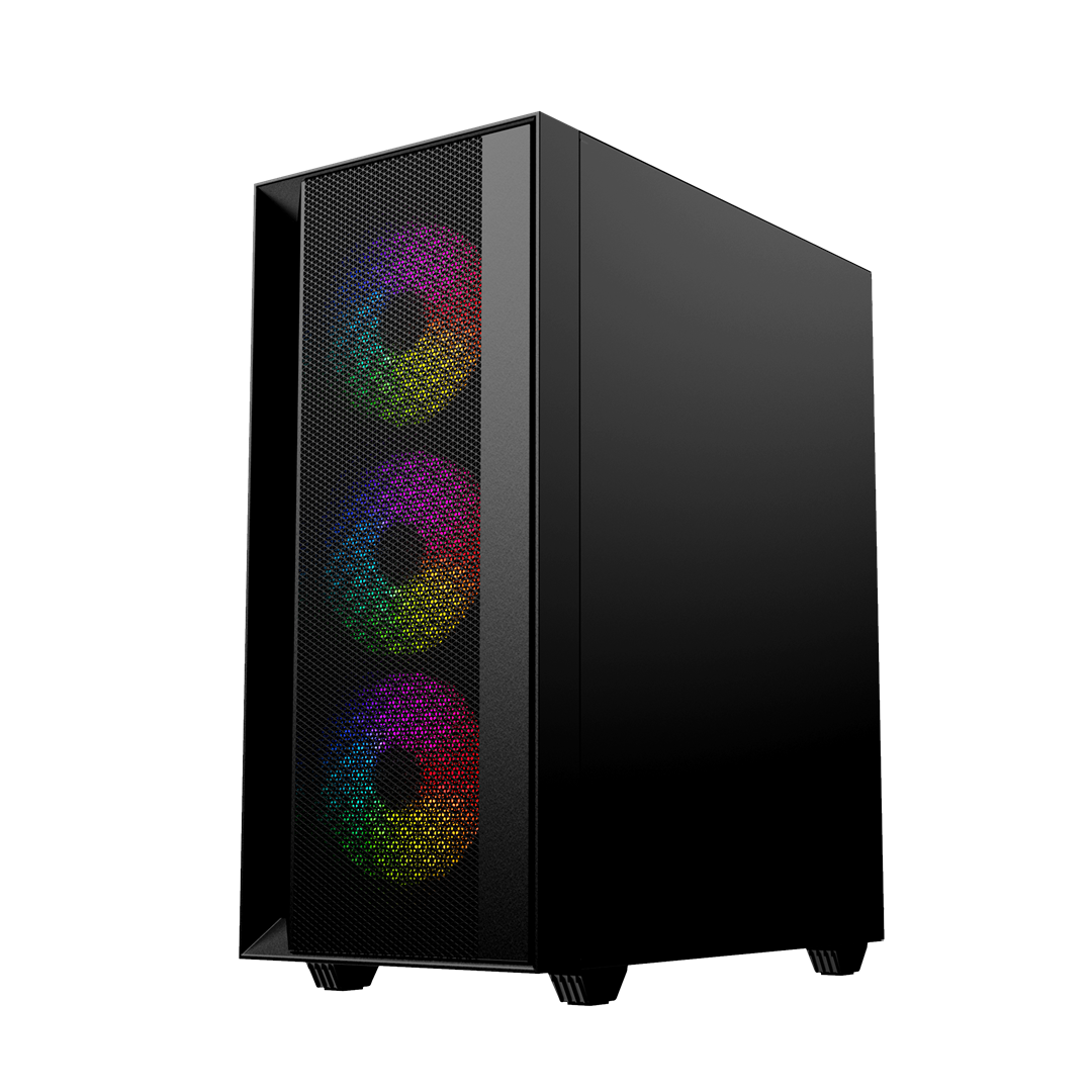 Gembird Fornax 4000 ARGB gaming ATX computer case  Midi Tower  backlight  Black