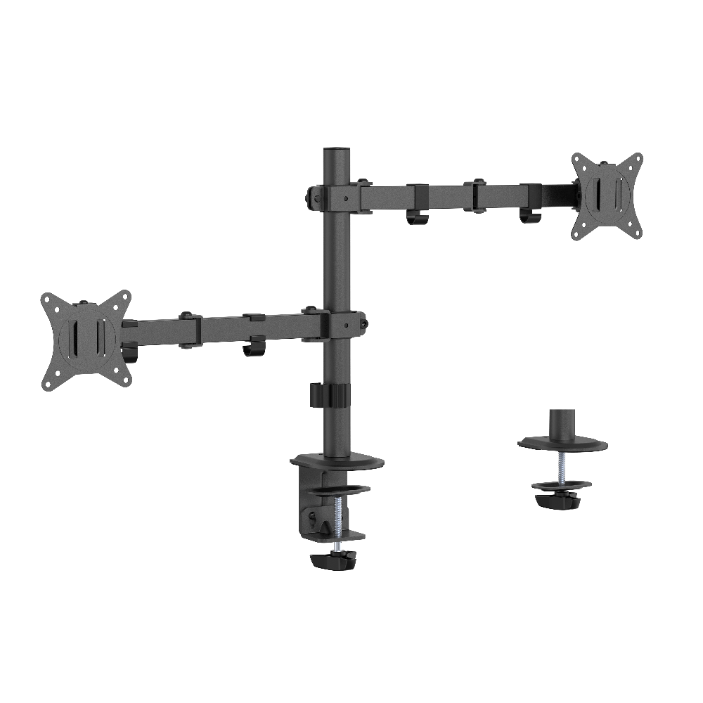 Gembird MA-D2-03 Adjustable Desk Mounted Double Monitor Arm 17”-32” Black