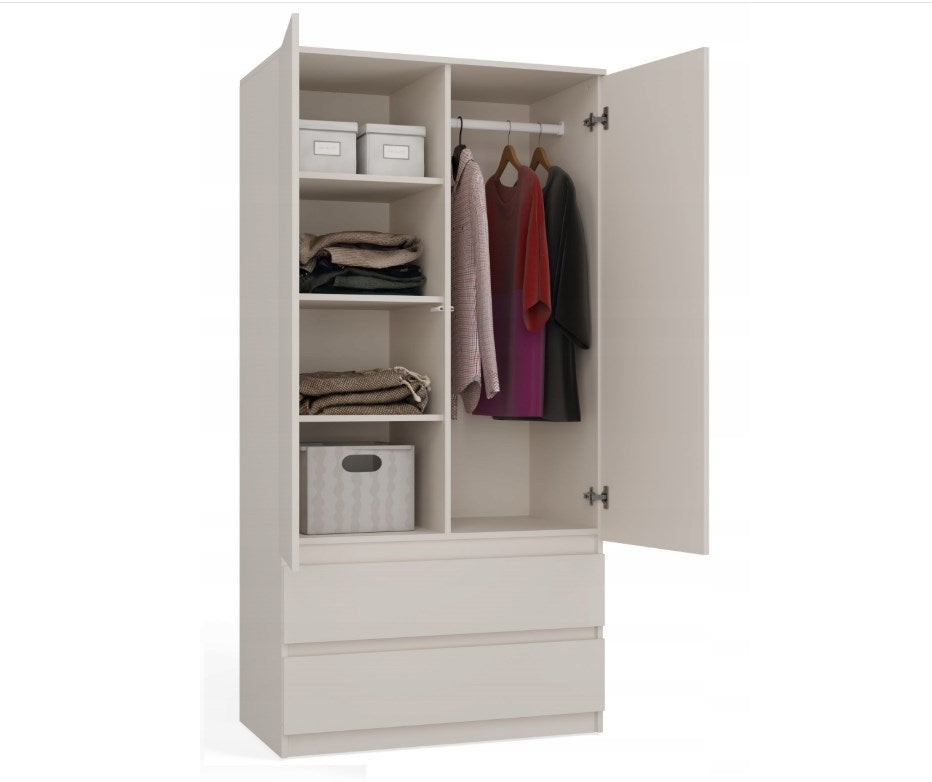 MALWA SS-90 Wardrobe 2 Doors 2 Drawers Cashmere