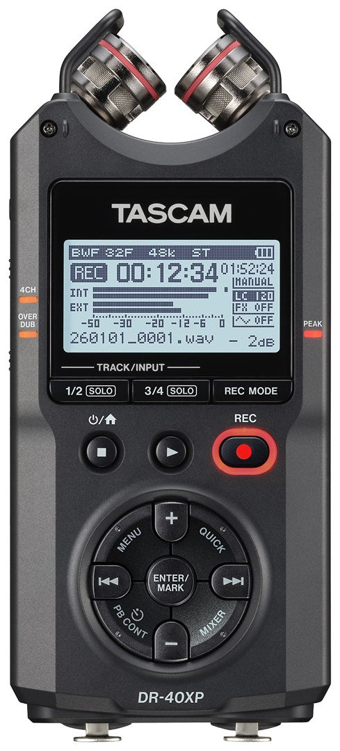 TASCAM DR-40XP Portable Four-Track Recorder USB Audio Interface Model DR-40XP