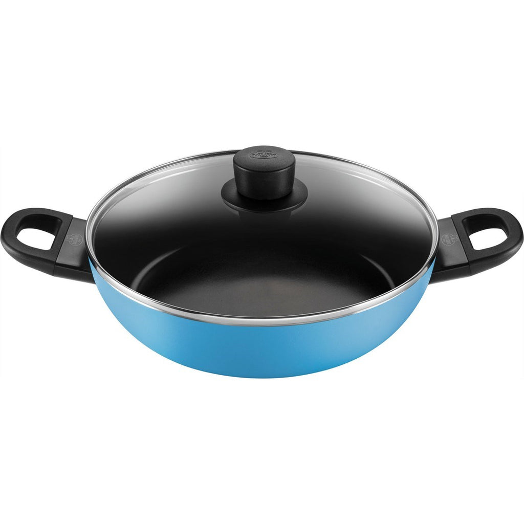 BALLARINI CAPRERA Deep Frying Pan 28CM with Lid Blue