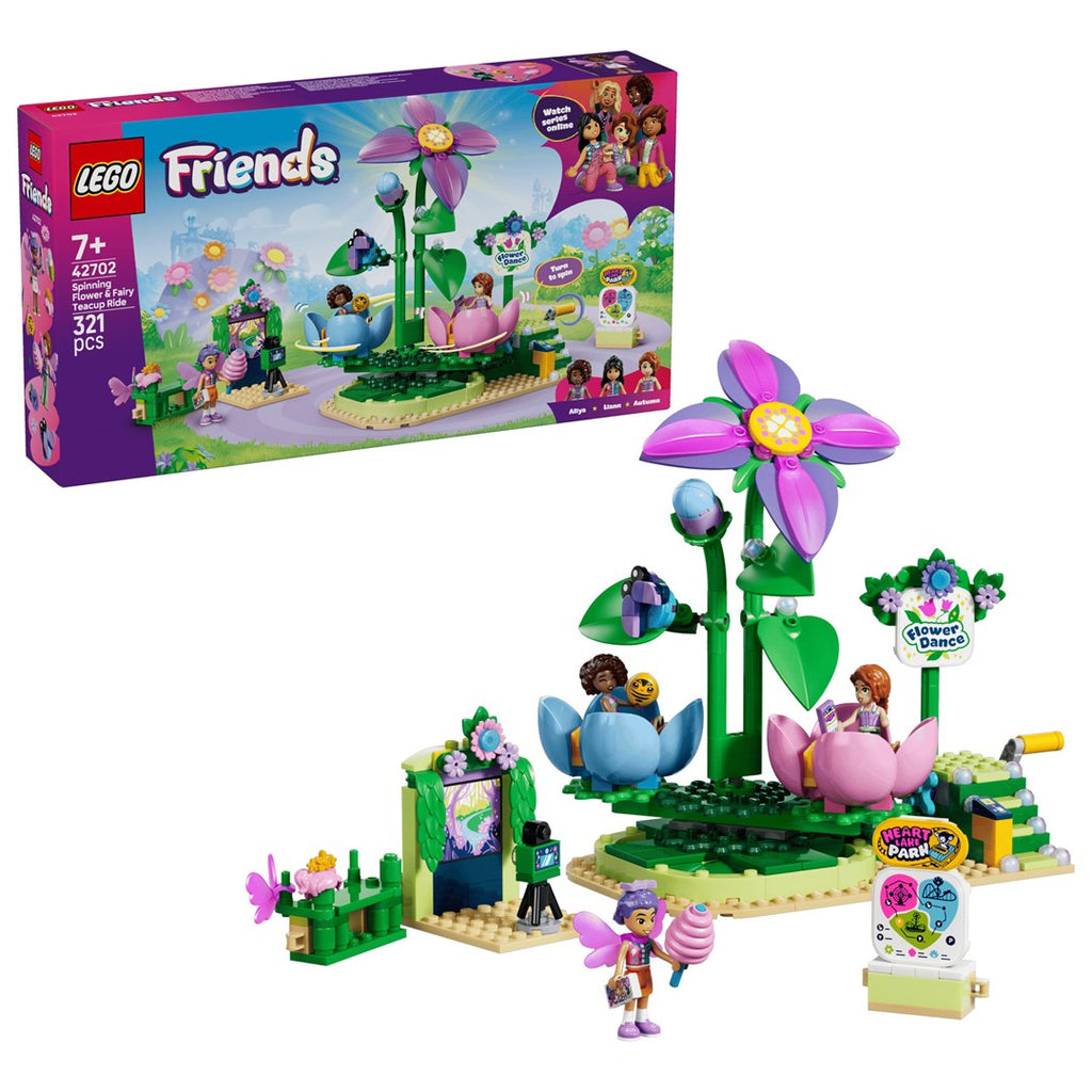 LEGO FRIENDS Spinning Flower and Fairy Teacup Ride, 321 Pieces, Ages 7+, Model 42702