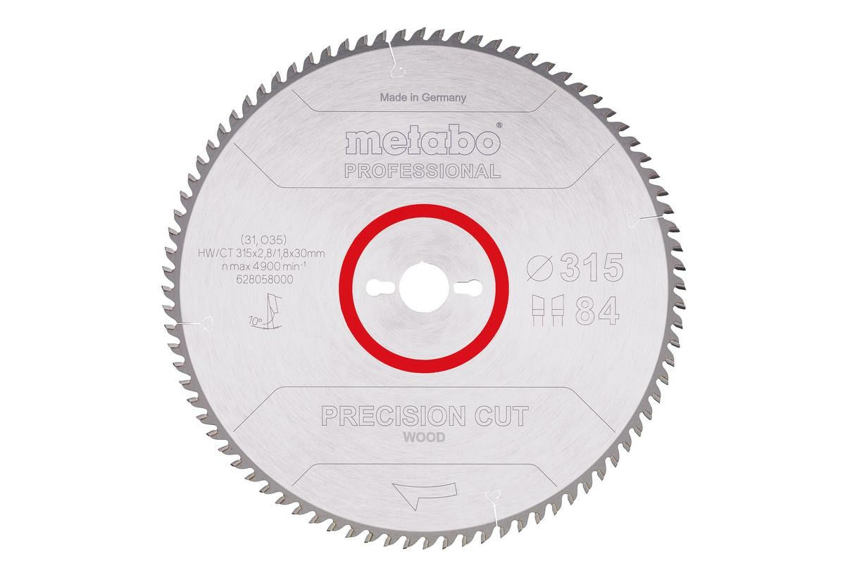 METABO Circular Saw Blade HW/CT 315 mm x 30 mm x 84 Teeth for Wood 315x30x84z