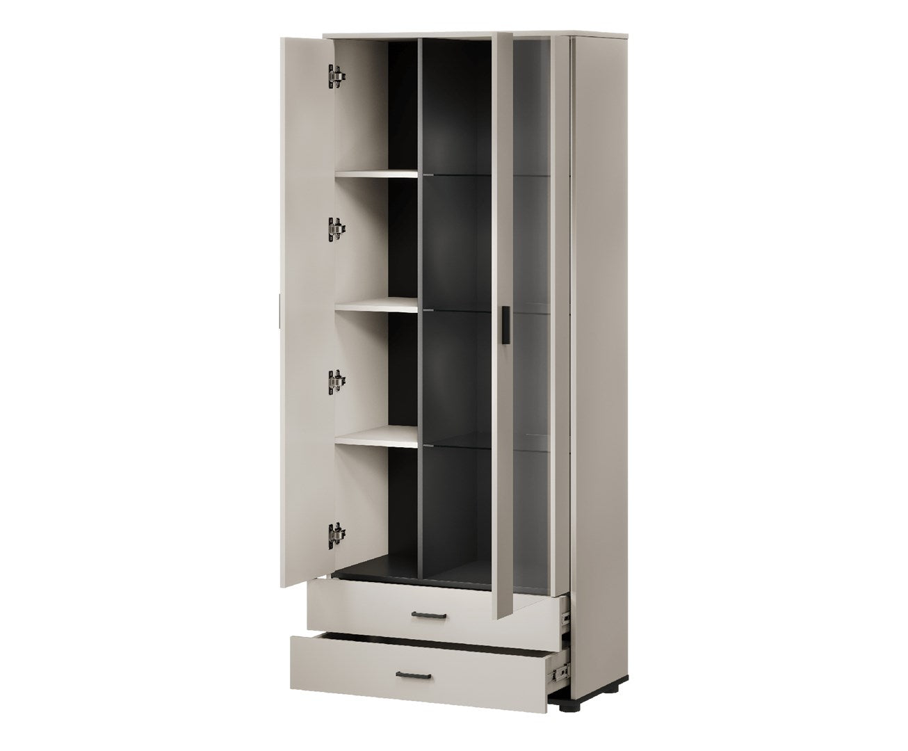 Cama S6 SOHO Display Cabinet 80x41x192 Cashmere + Black