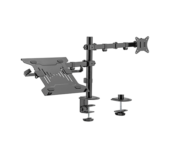 Gembird MA-DA-03 Adjustable Desk Mount with Monitor Arm and Notebook Tray 17”-32” up to 9 kg