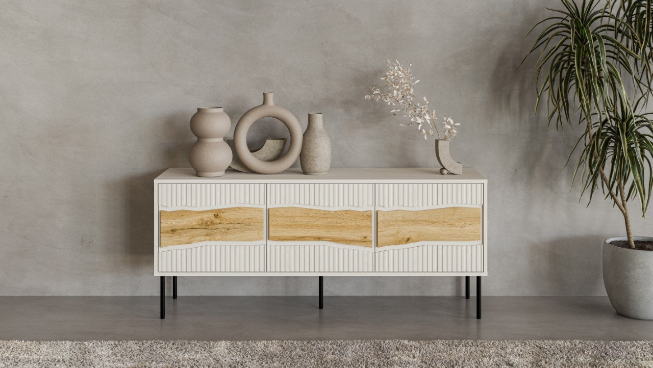 Cama INSERTO 3D TV Cabinet 143.5x40x61.5 Cashmere + LED