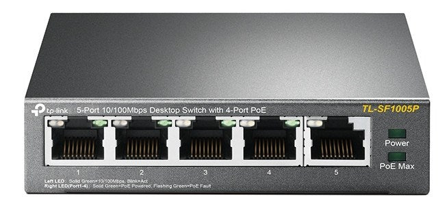 TP-LINK TL-SF1005P Unmanaged Fast Ethernet PoE Network Switch Black
