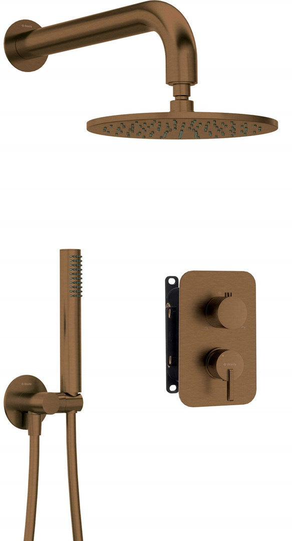 Deante Concealed Shower Set Mixer Box Brass Round 1-Function 250mm