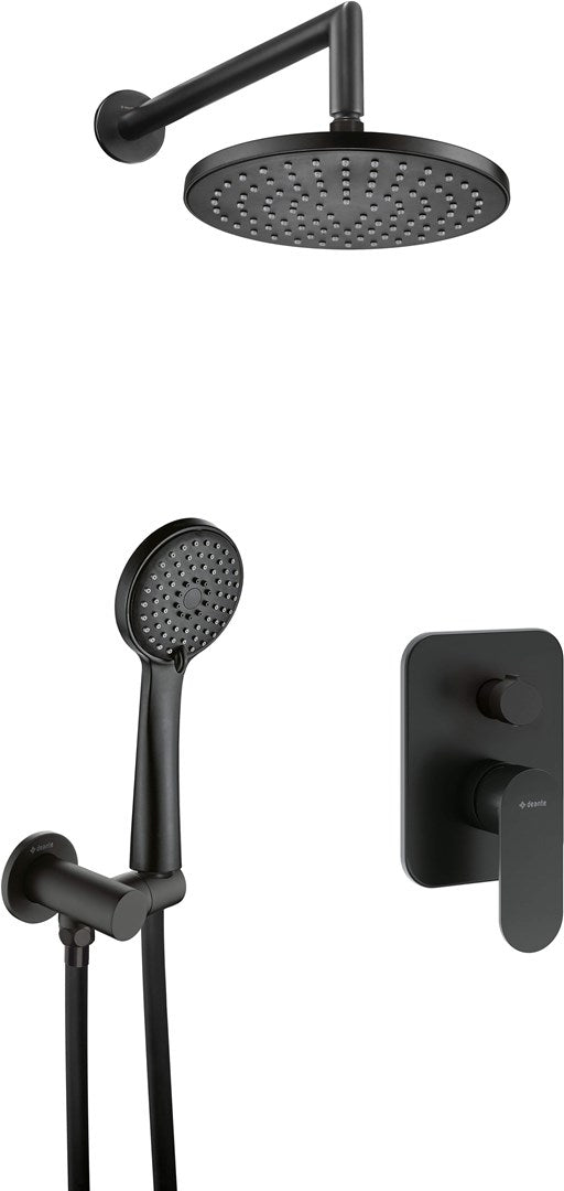 Deante Concealed Shower Set 3-Function Round Nero 1500mm