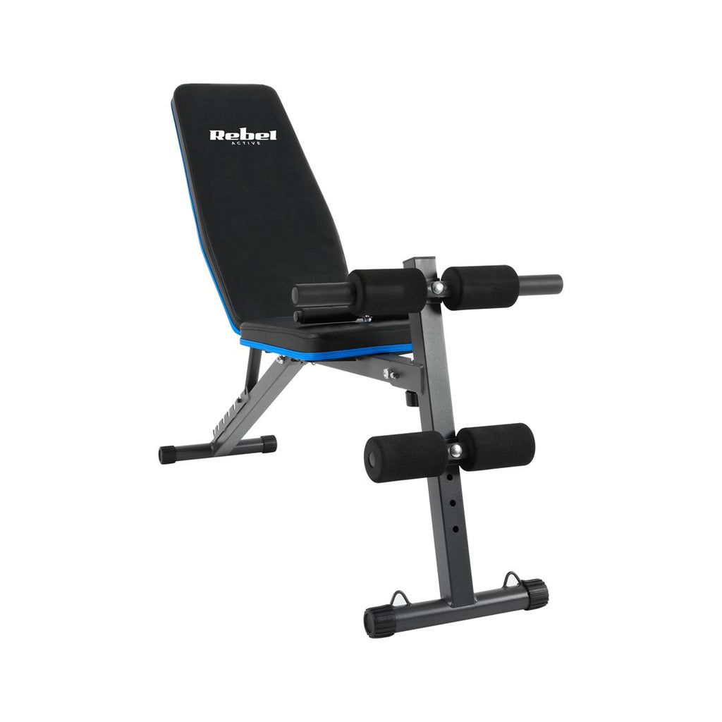 REBEL ACTIVE Inclined Training Bench with Leg Locks and Elastic Bands