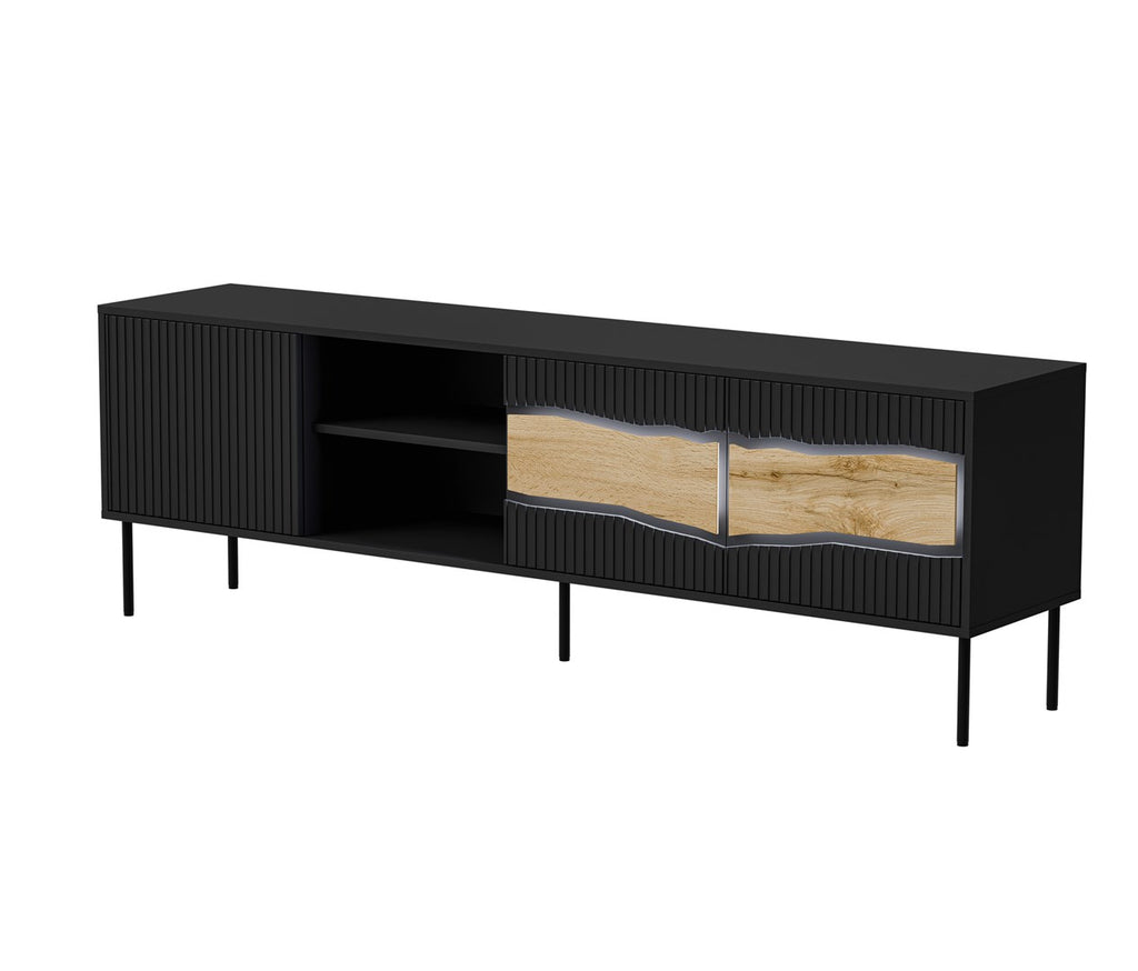 Cama INSERT 3D1W TV Cabinet 190x40x61.5 Black + LED