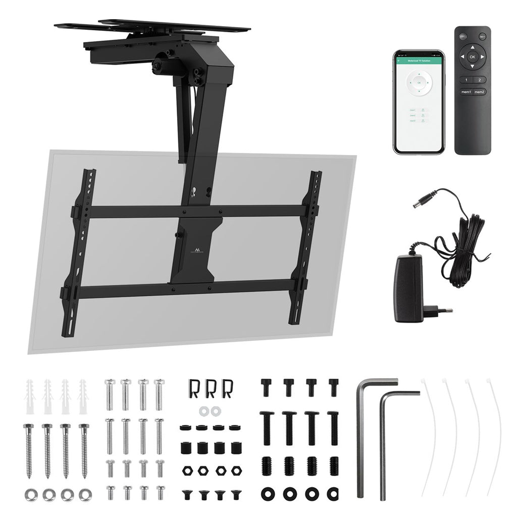 Maclean Electric Ceiling TV Mount Tuya Support max VESA 800x400 for TV 43-86 inch max 45 kg MC-109 T