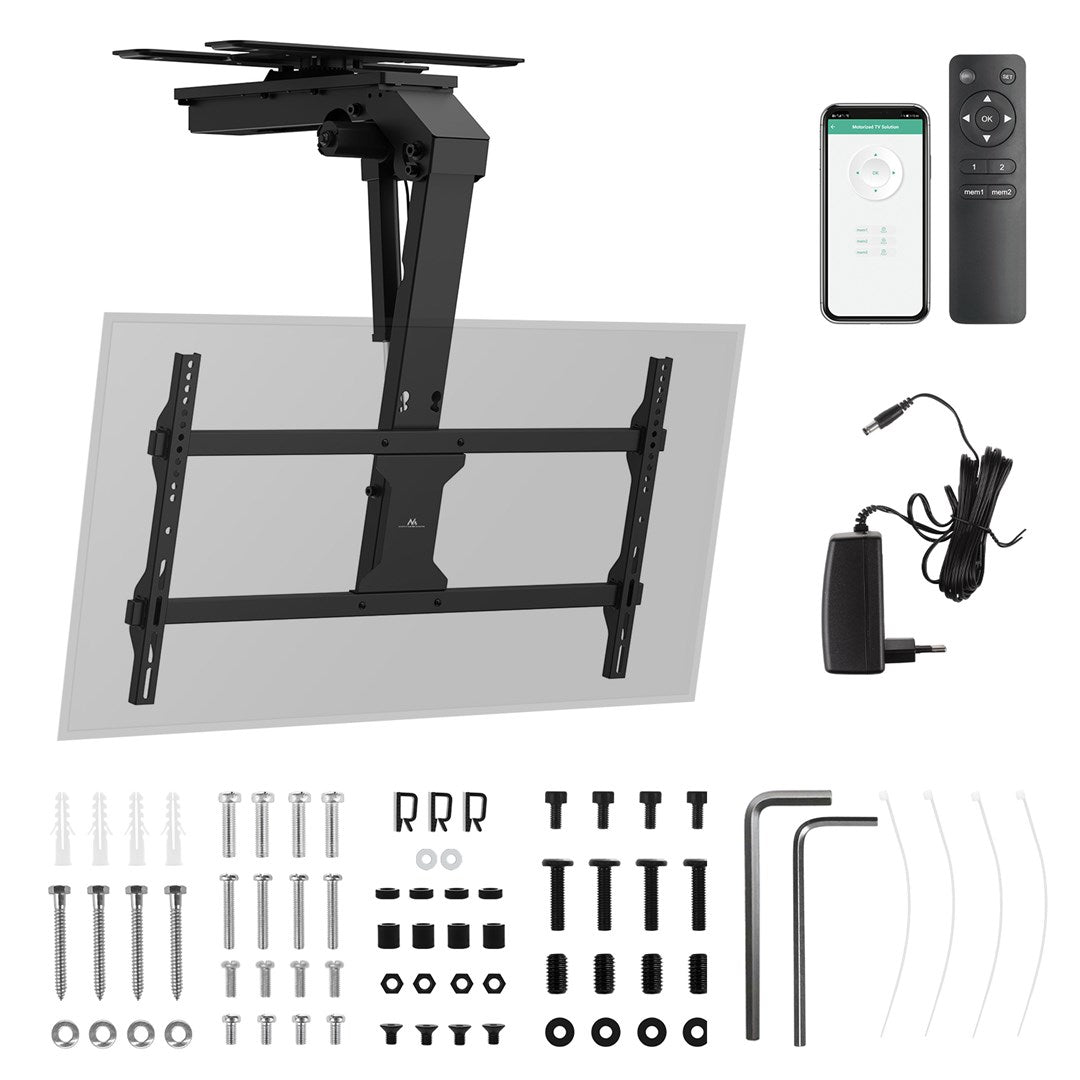 Maclean Electric Ceiling TV Mount Tuya Support max VESA 800x400 for TV 43-86 inch max 45 kg MC-109 T