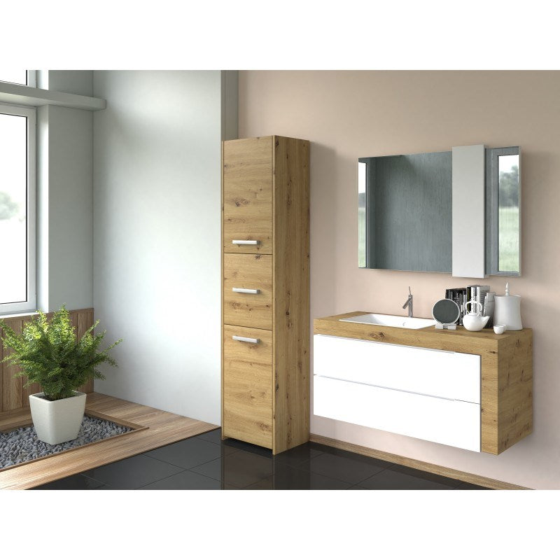 Topeshop S43 ARTISAN Bathroom Storage Cabinet Artisan Oak 40x30x170 cm