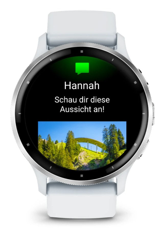 Garmin Venu 3 - 45 mm - verstärktes Polymer Whitestone - intelligente Uhr mit Band - Silikon - Handgelenkgröße: 135-200 mm - Anzeige 3,54 cm (1,4") - 8GB - Bluetooth, ANT+, Wi-Fi - 30 g (010-02784-00)